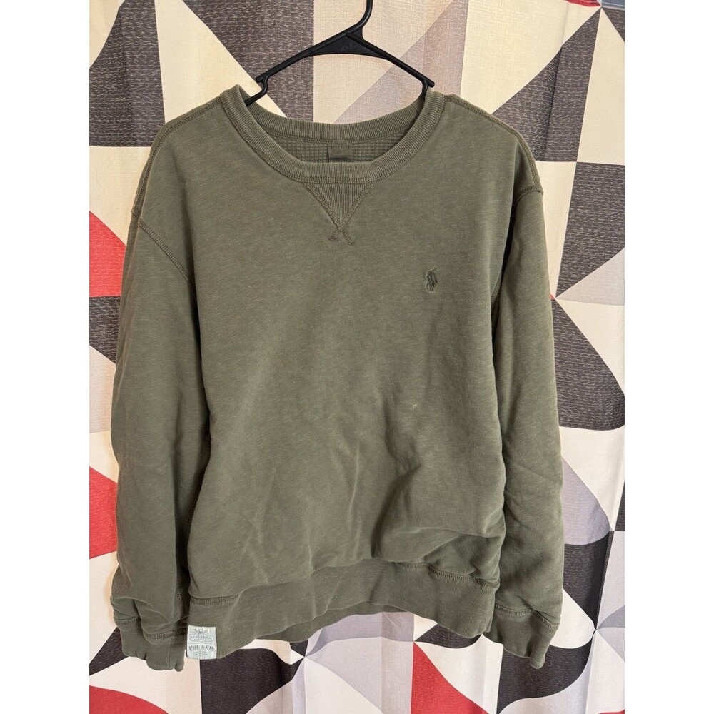 Vtg Polo Ralph Lauren Double Face Thermal Lined Crewneck Sweatshirt Size L Heavy